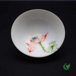 Tasse porcelaine blanche Lotus de Jindezhen