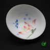 Tasse porcelaine blanche Lotus-Libellule de Jindezhen