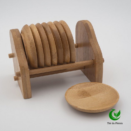 Set de 8 sous-tasses rondes en bambou