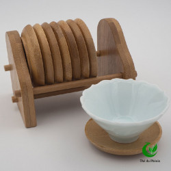 Set de 8 sous-tasses rondes en bambou